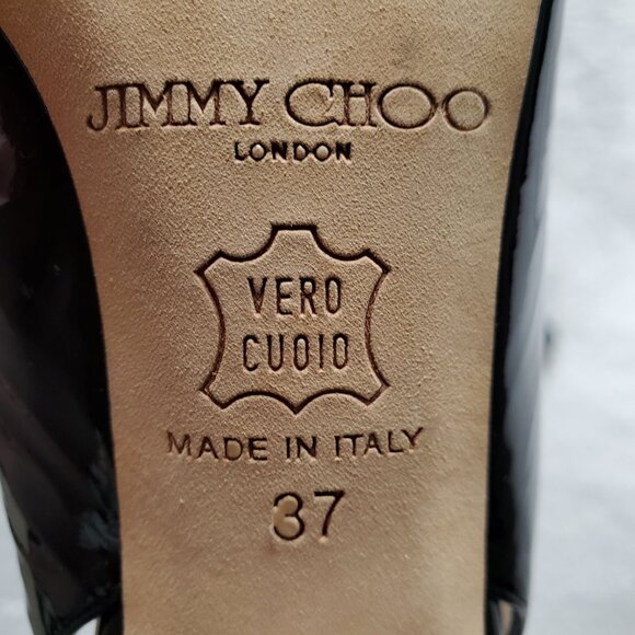 Jimmy Choo Black Patent Slingbacks - Picture 11 of 12